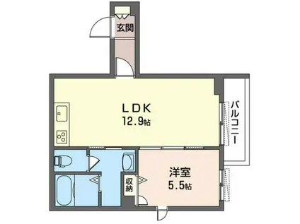 MAISON DE I(1LDK/3階)の間取り写真