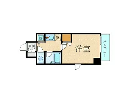 スカイコート品川大崎(1K/2階)の間取り写真