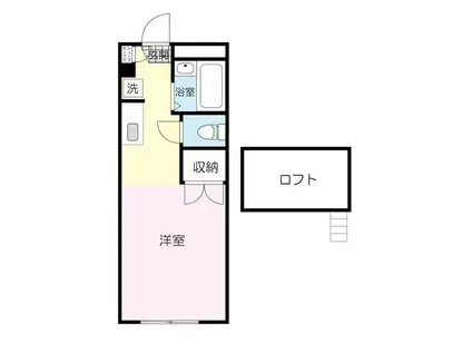 レオパレスフルーブ川平(ワンルーム/2階)の間取り写真