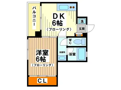 カステーロ ササヅカ(1DK/2階)の間取り写真