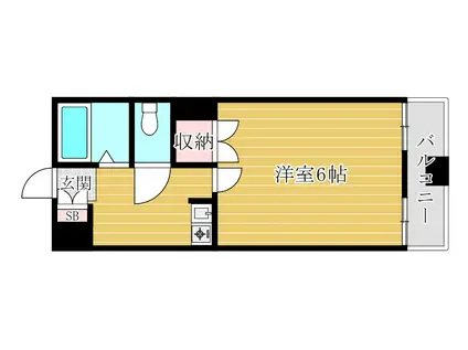 ラパンジール恵美須III(1K/4階)の間取り写真