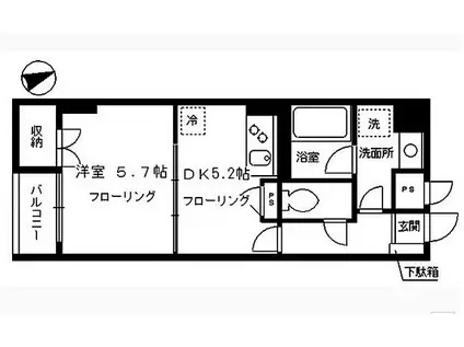 スプリーム九段(1DK/5階)の間取り写真