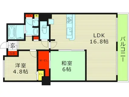 リバーカントリーガーデン京橋(2LDK/24階)の間取り写真