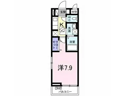 京王線 聖蹟桜ケ丘駅 徒歩7分 3階建 築6年(1K/1階)の間取り写真