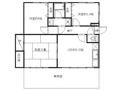 エスペランサ(3LDK/1階)の間取り写真