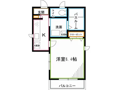 ソルクレスト西荻(1K/1階)の間取り写真