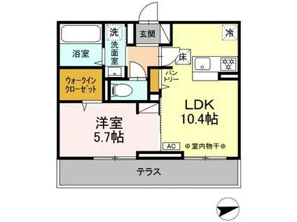 セレスティア昭和(1LDK/1階)の間取り写真