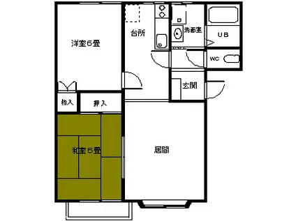 コーポアイランド(2LDK/1階)の間取り写真