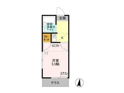 マルヤスハウス(1K/1階)の間取り写真