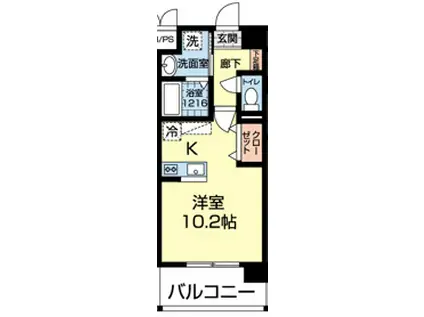 LINABELL(ワンルーム/9階)の間取り写真