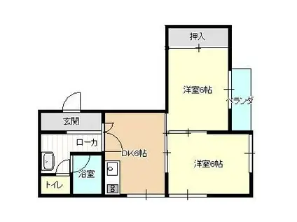 BETTER R 城東(2DK/3階)の間取り写真