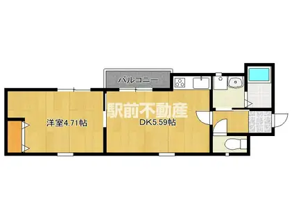 アイリハイツ(1DK/2階)の間取り写真