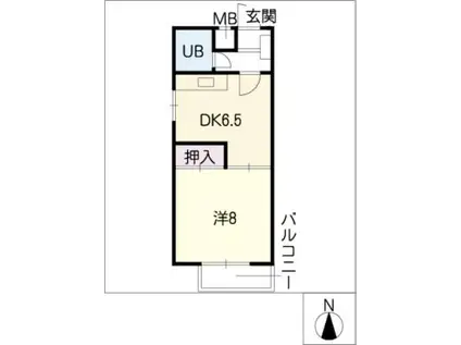 アサヒビルII(1DK/2階)の間取り写真