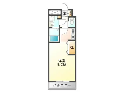 十三本町ウインズマンションII(1K/6階)の間取り写真