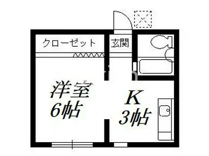 ハイム菰軒(1K/2階)の間取り写真