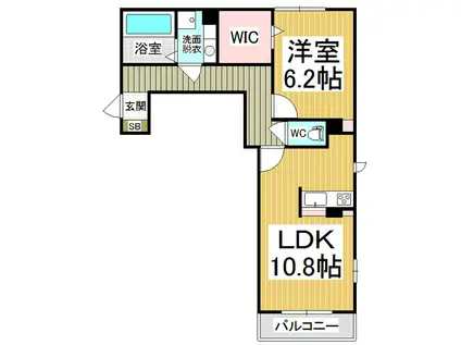 ベルクレール(1LDK/3階)の間取り写真