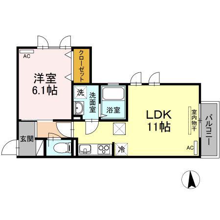 リアレーヴ松島(1LDK/1階)の間取り写真