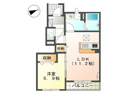 ルミナス・ハイム(1LDK/1階)の間取り写真
