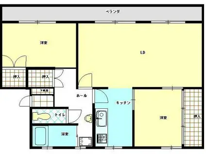 グランコートII(3LDK/2階)の間取り写真