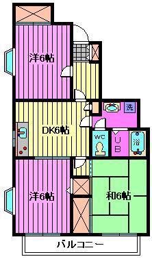 パールメゾン矢作(3DK/2階)の間取り写真