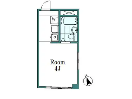 グリーンハイツ(ワンルーム/1階)の間取り写真