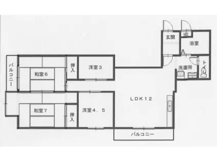 第2吉岡ビル(3SLDK/5階)の間取り写真