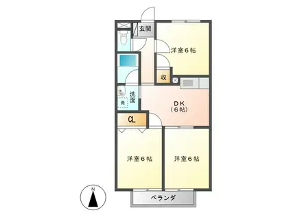 サープラス石塚B(3DK/1階)の間取り写真