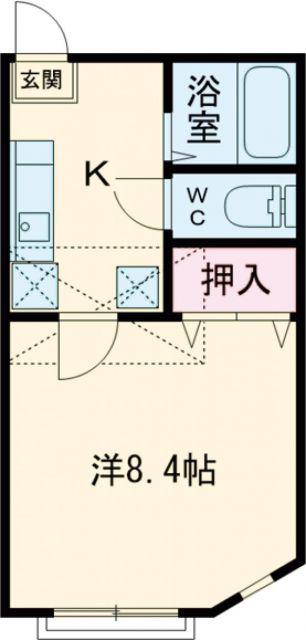 ホープハイツ(1K/2階)の間取り写真