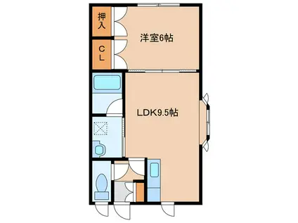 メゾンラビット(1LDK/2階)の間取り写真