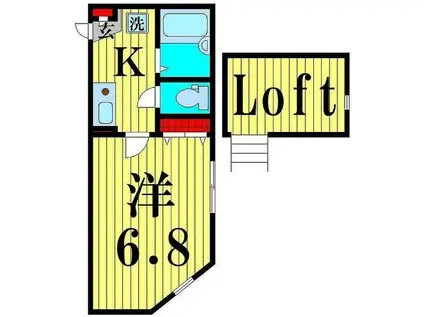 PONTDOR II(1K/3階)の間取り写真
