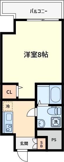 ラシーヌ宿院(1K/11階)の間取り写真