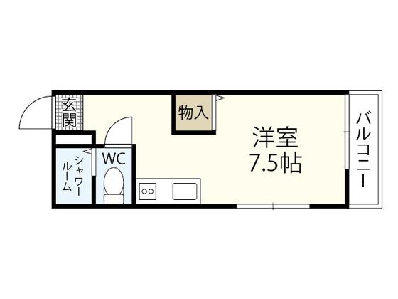 レジェンド庚午中(ワンルーム/2階)の間取り写真