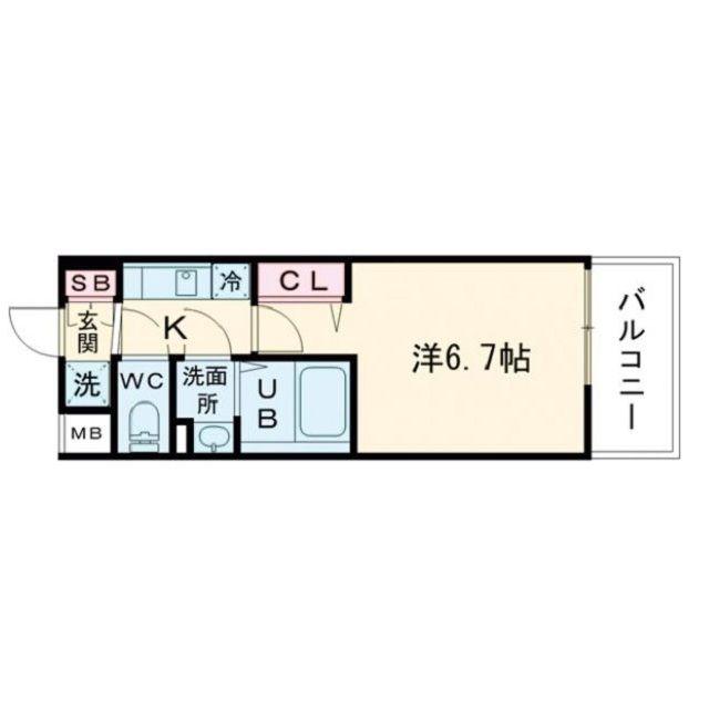ALIVIS福島海老江(1K/9階)の間取り写真