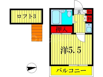 レオパレスARTS(1K/2階)の間取り写真