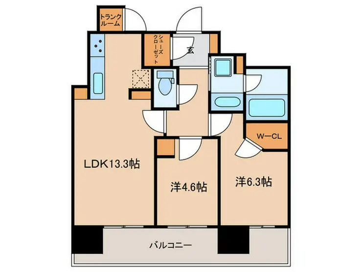 パークシティ中央湊 ザ タワー 22階階 間取り