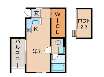 ルフトゼロ(ワンルーム/2階)の間取り写真
