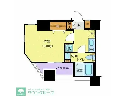 CREST TAPP AYASE(1K/8階)の間取り写真