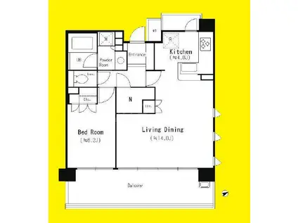 パークアクシス大船(1LDK/6階)の間取り写真