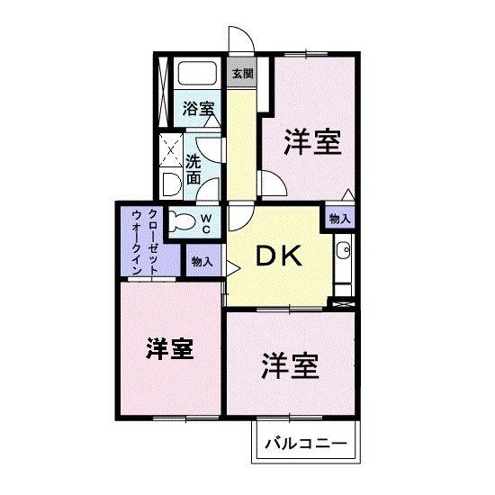 イーストヒルズ(3DK/1階)の間取り写真
