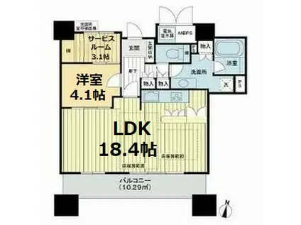 ライオンズタワー千種(1SLDK/11階)の間取り写真