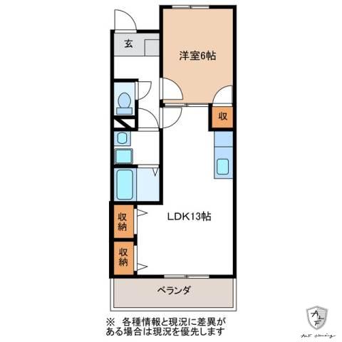 タキオンB(1LDK/2階)の間取り写真