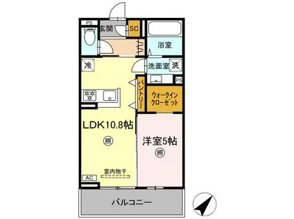 LUMIERE 33(1LDK/3階)の間取り写真