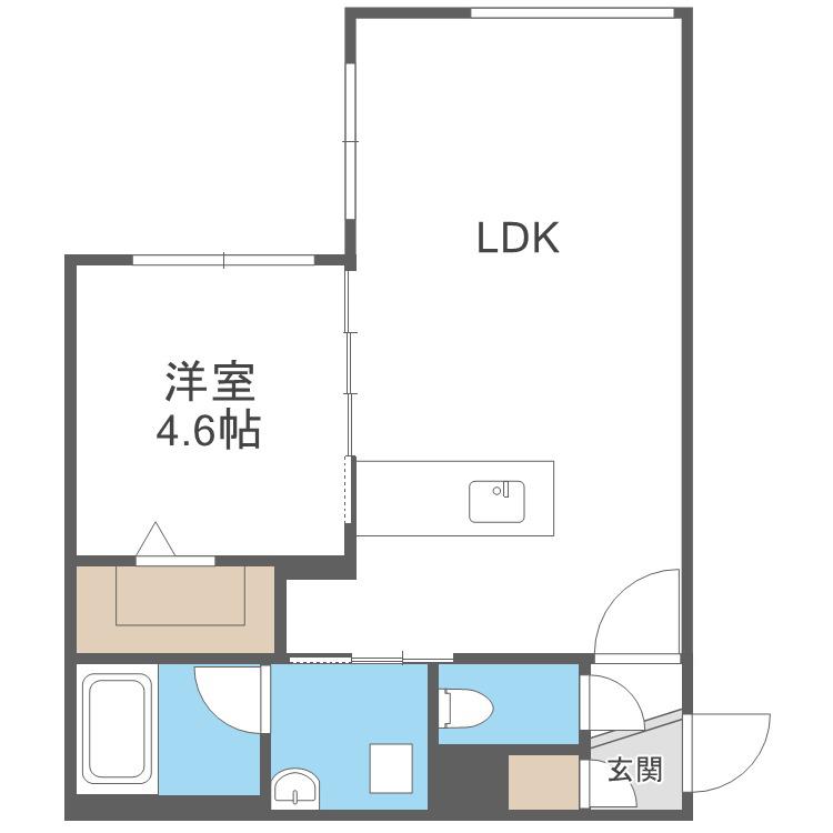 カレラ学園前(1LDK/2階)の間取り写真
