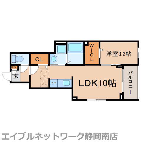 ＪＲ東海道本線 焼津駅 徒歩21分 3階建 築1年(1LDK/1階)の間取り写真