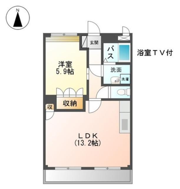 リュミエール(1LDK/2階)の間取り写真