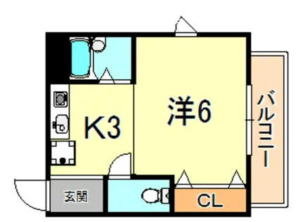 エール向陽(1K/2階)の間取り写真