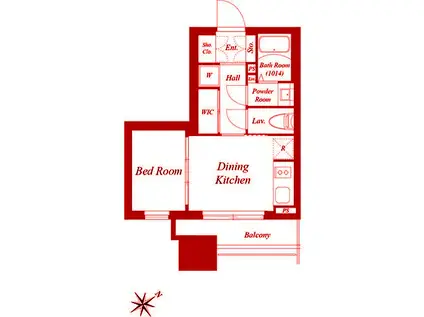 ブランシエスタ横浜高島町(1DK/5階)の間取り写真