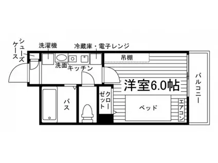 学生会館茨木プラザレジデンス(1K/3階)の間取り写真