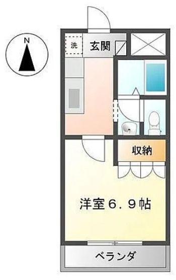 コンフォルト(1K/2階)の間取り写真