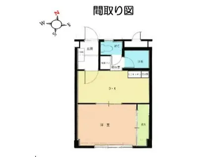 ファーストイン夢前川駅前(1DK/5階)の間取り写真